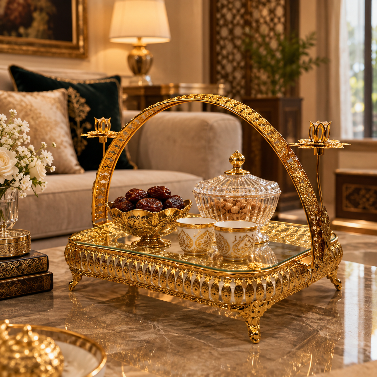 Royal Lotus Glass Tray