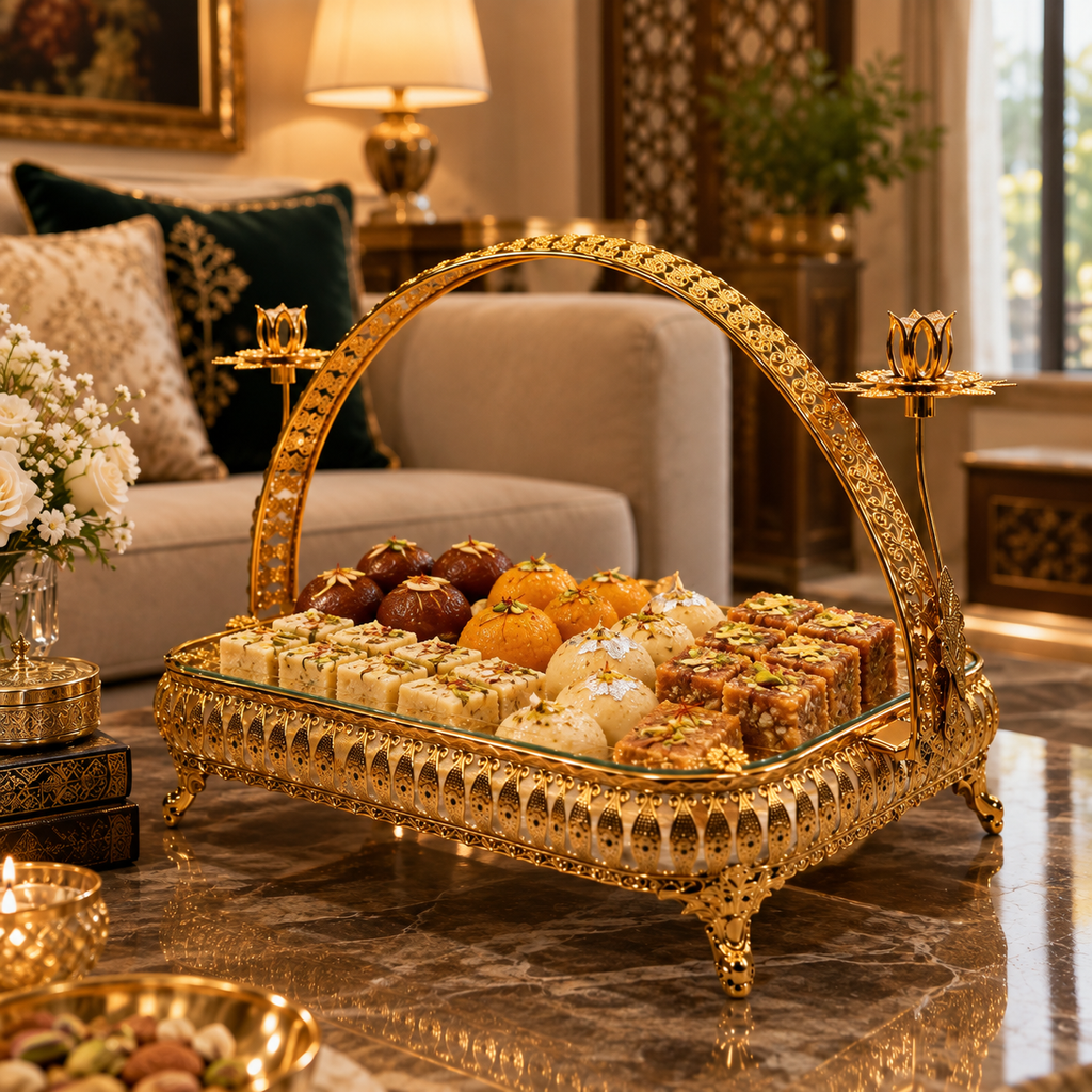 Royal Lotus Glass Tray