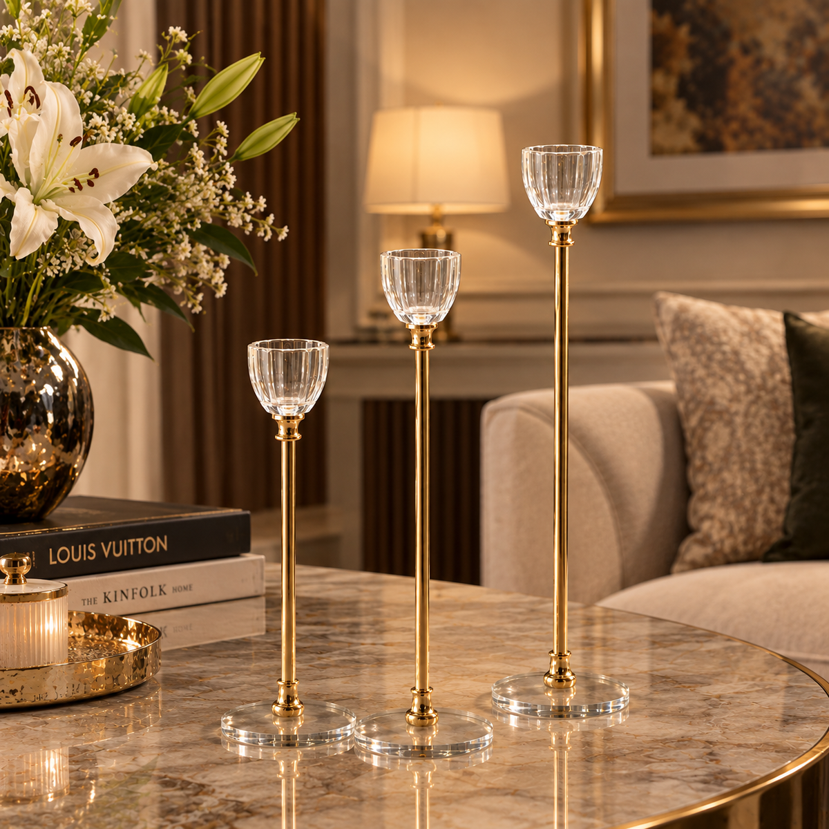 Aurelia Crystal Glass Trio