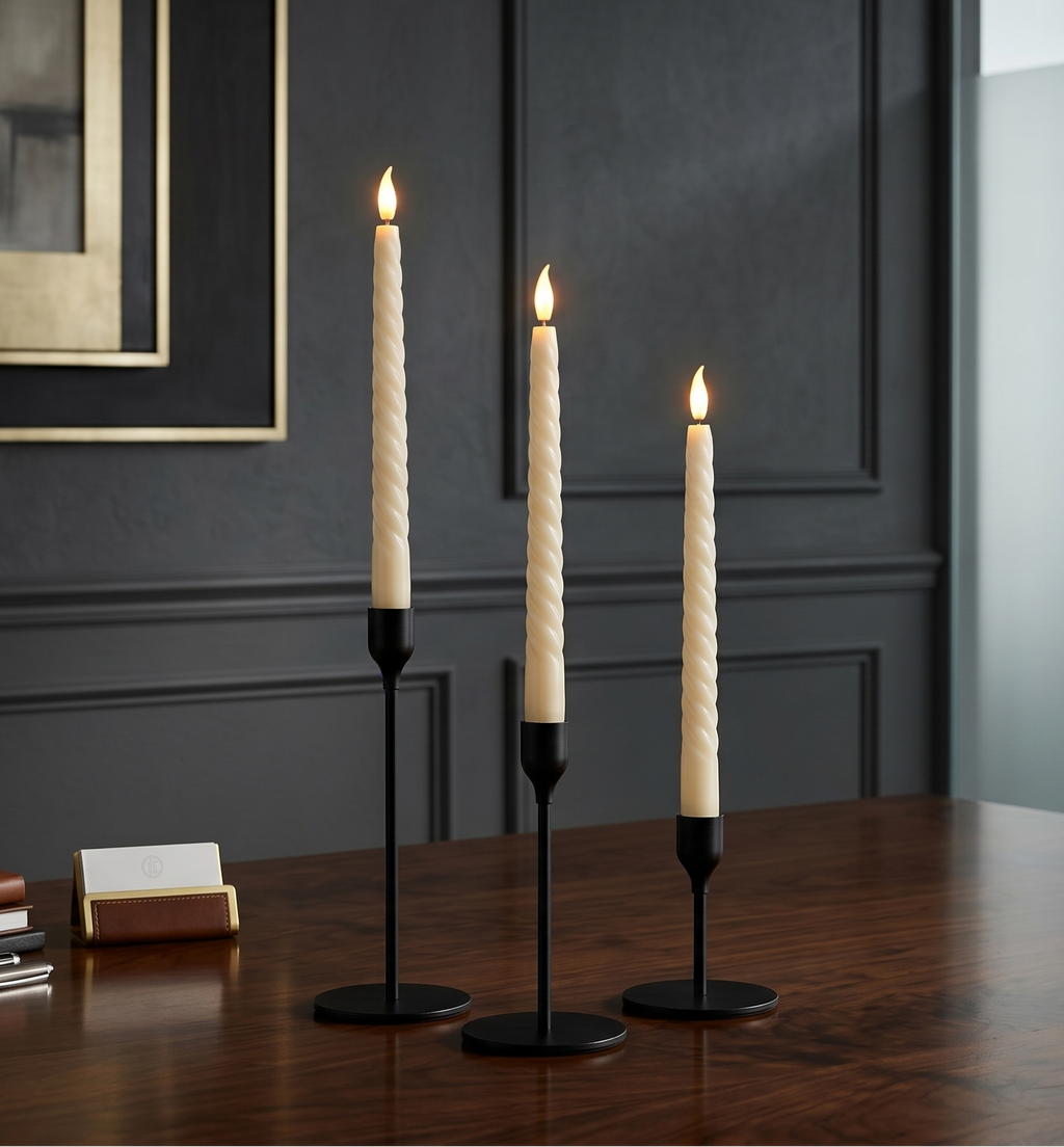Spiral Flameless LED Candles Set 1 2 Spiral Flameless LED Candles Set