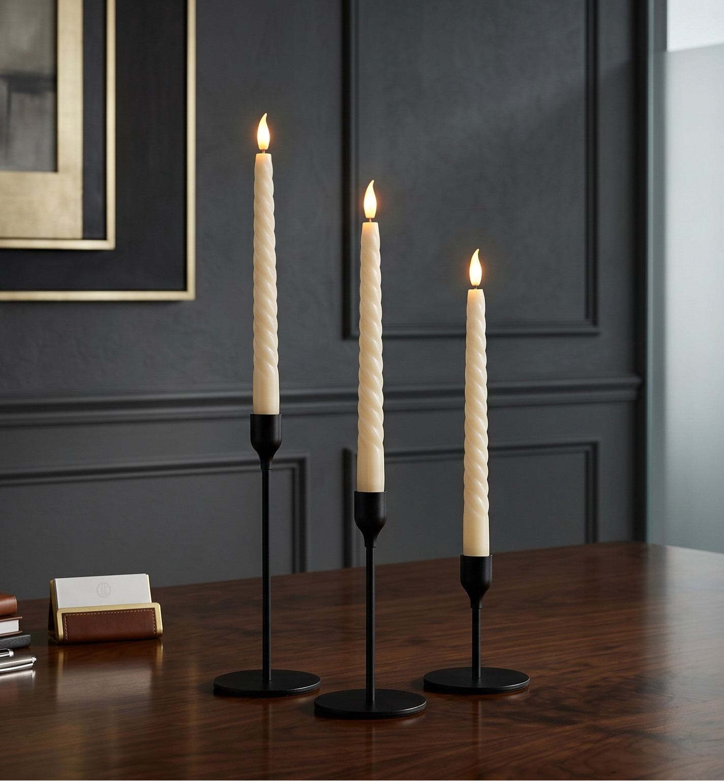 Spiral Flameless LED Candles Set 1 2 Spiral Flameless LED Candles Set