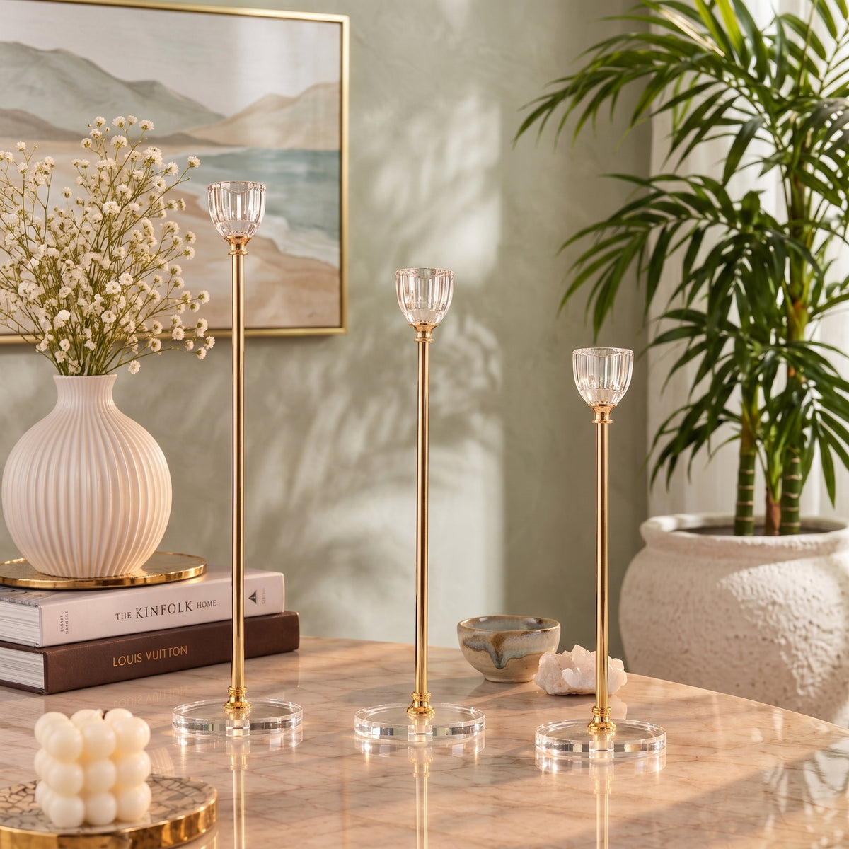 Aurelia Crystal Glass Trio