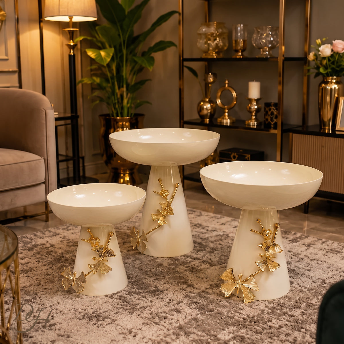 Ginkgo Stainless Steel Pedestal Set