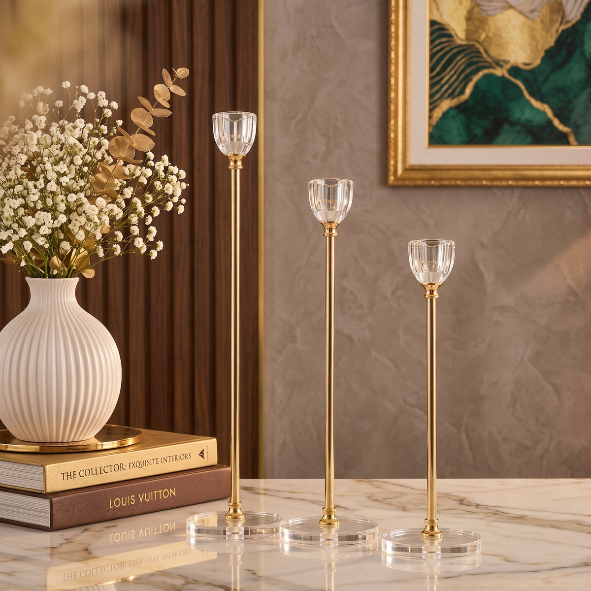 Aurelia Crystal Glass Trio