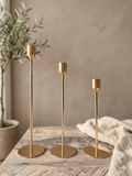 Set of 3 Golden French Metal CandleStand – Node Shape
