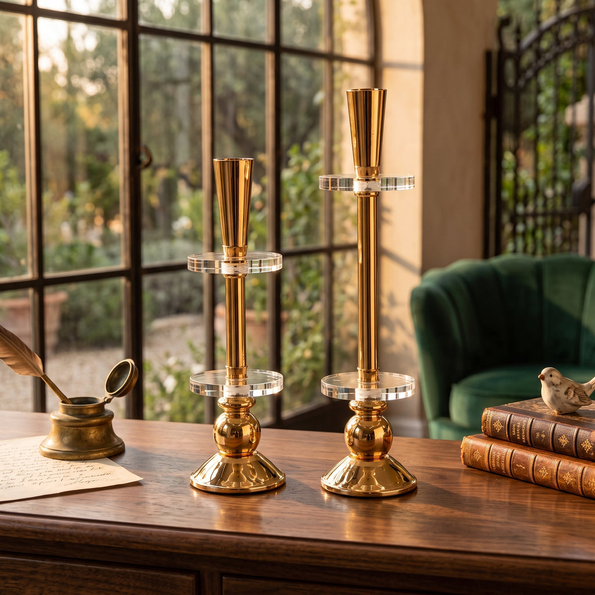 Opulent Crystal Candle Stands