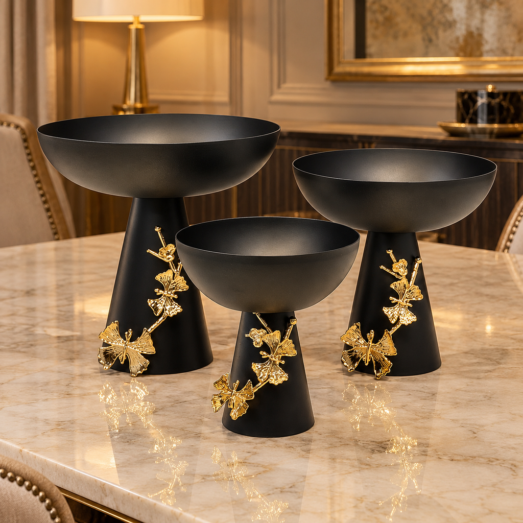 Ginkgo Stainless Steel Platter Set