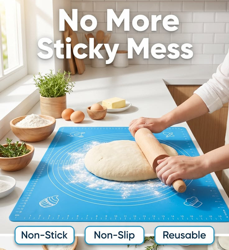 Non-stick dough-rolling mat