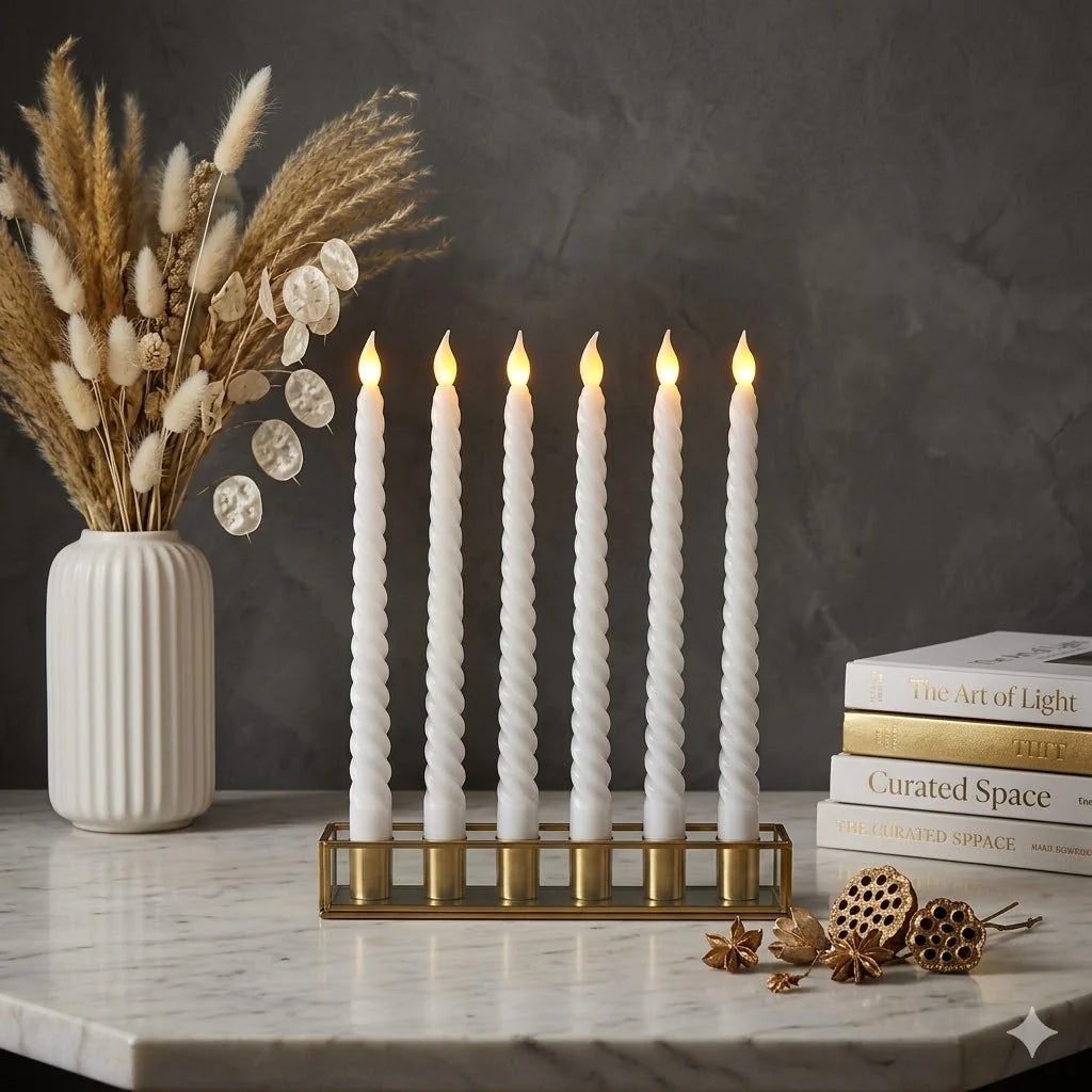 Spiral Flameless LED Candles Set 1 2 Spiral Flameless LED Candles Set
