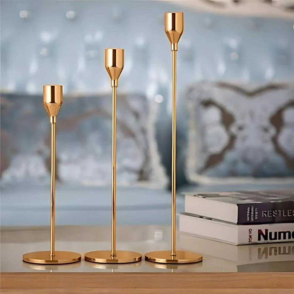 Set of 3 French Metal CandleStand