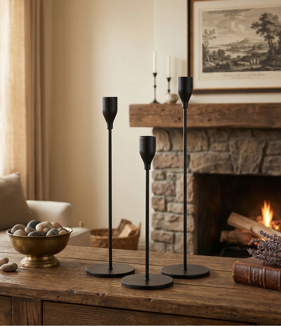 Set of 3 French Metal CandleStand