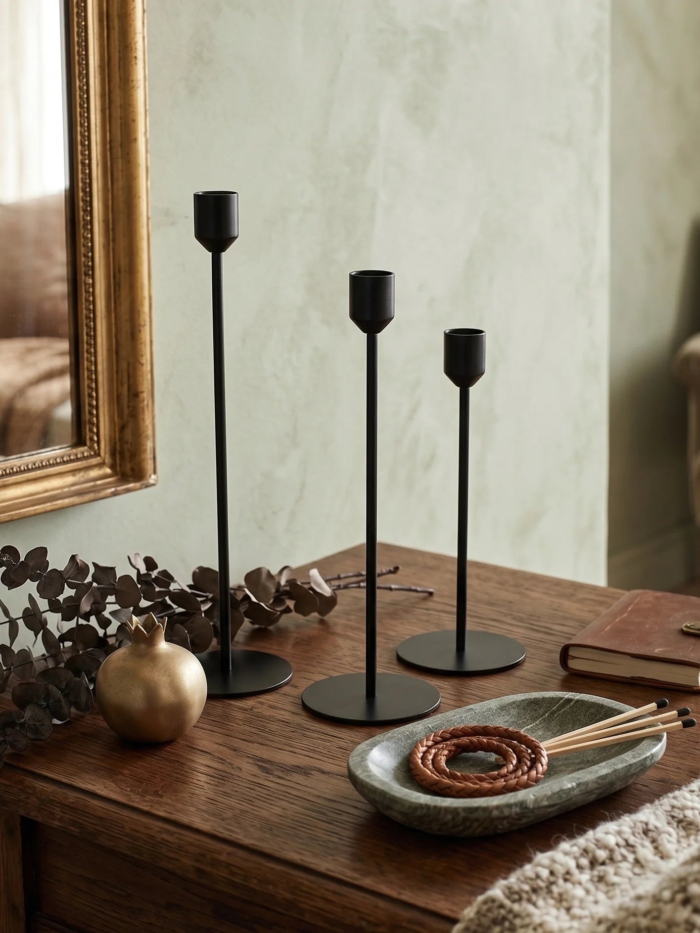 Set of 3 French Metal CandleStand
